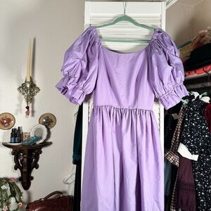 Vintage 80’s JCPenney Lavender Purple Puff Sleeve Maxi Dress